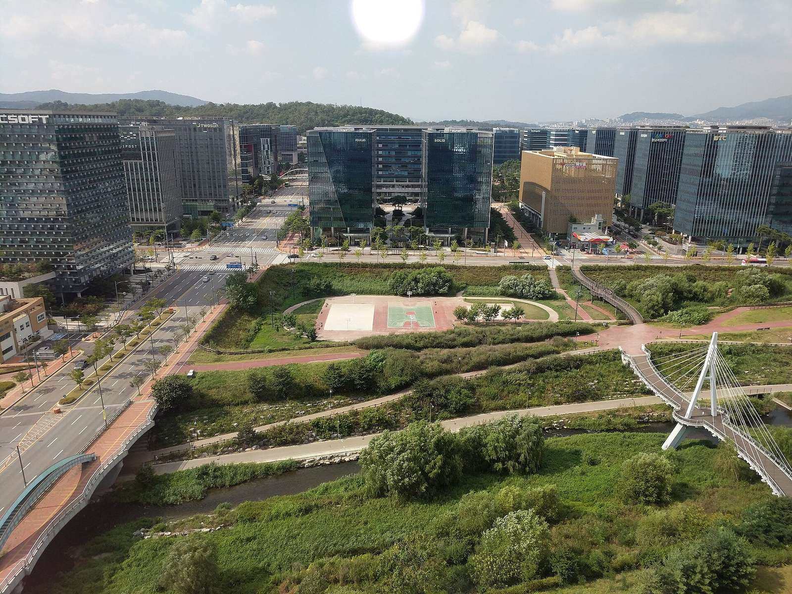 Office blocks of Pangyo Techno Valley, the concentrated startup district south of Seoul